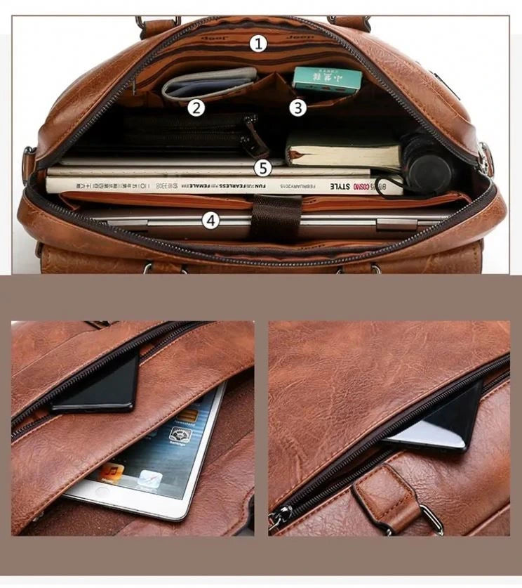 Bergen Style Brązowa – Torba na laptopa 15,6″