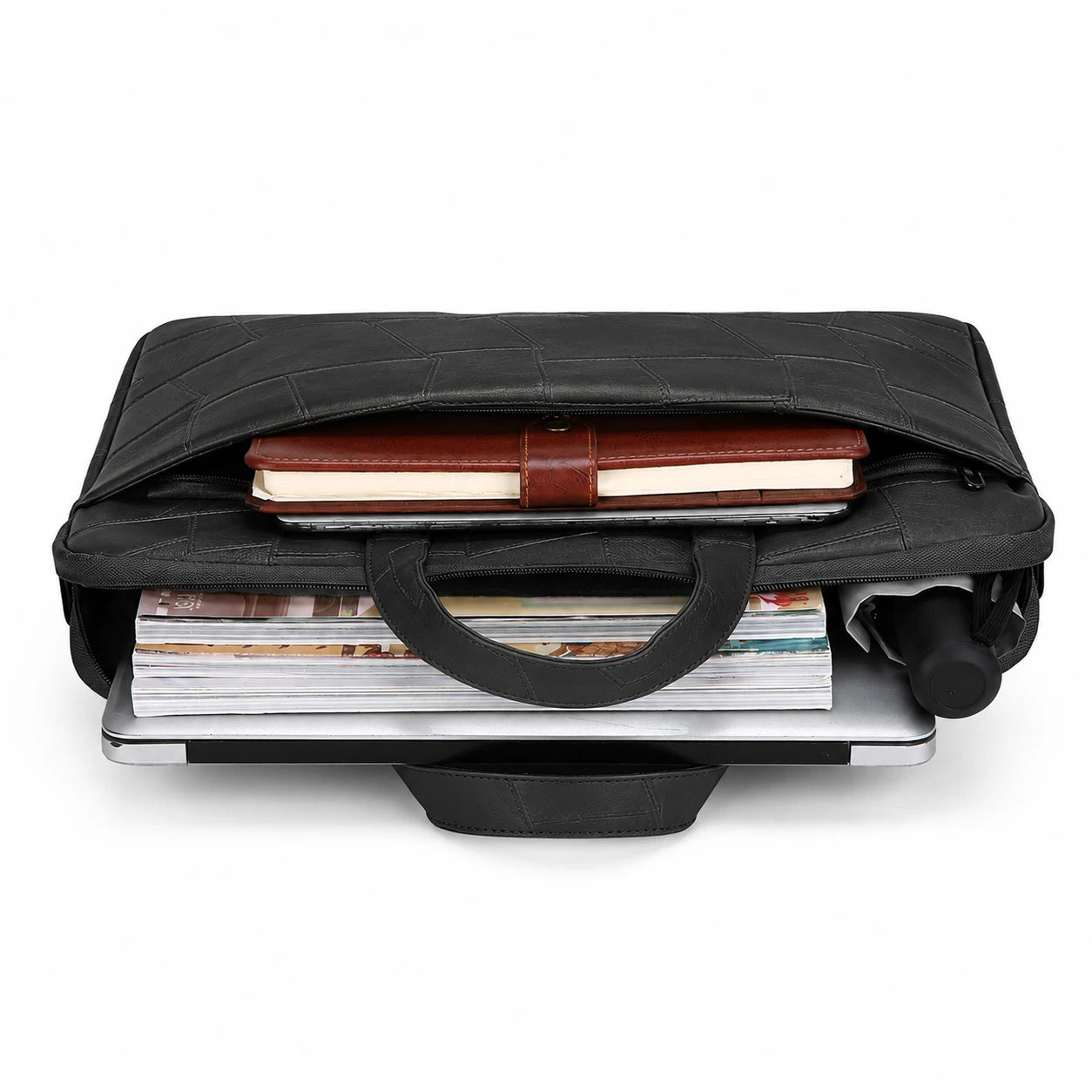 Vienna Elegant 15.6" Eco - Leather Laptop Bag – Black