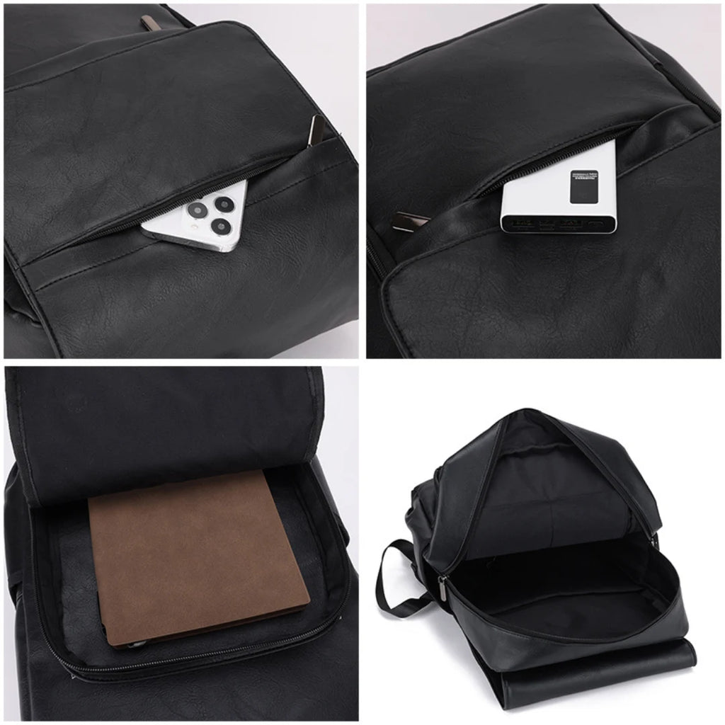 Malaga Pro – Elegant and spacious leather backpack for work and 15.6” laptop