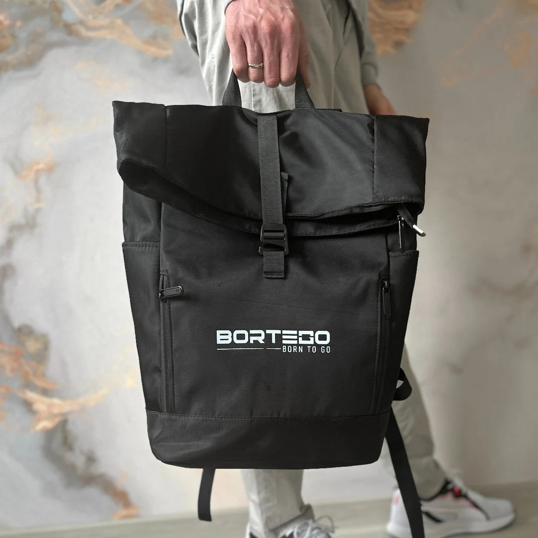 Roll-top Backpack Black