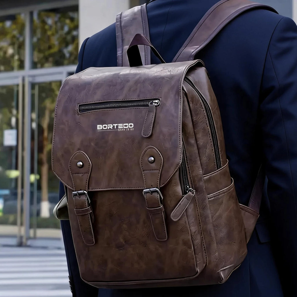 Vienna Core – Water-Resistant Eco-Leather Urban Backpack with 16” Laptop Compartment