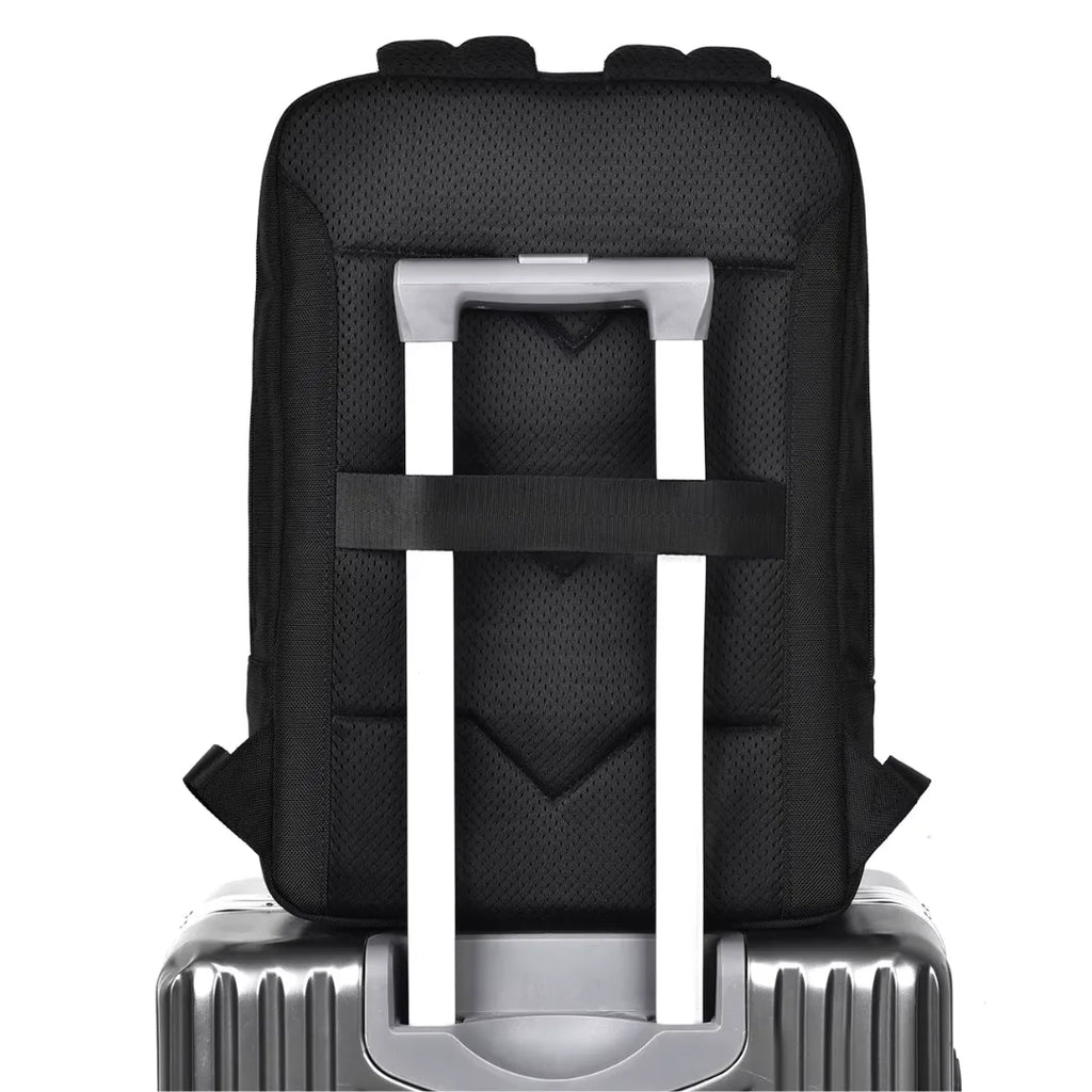 Black suitcase handle on a white background