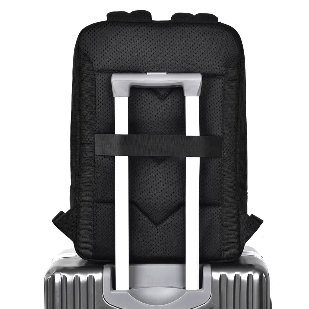 Black suitcase handle on a white background