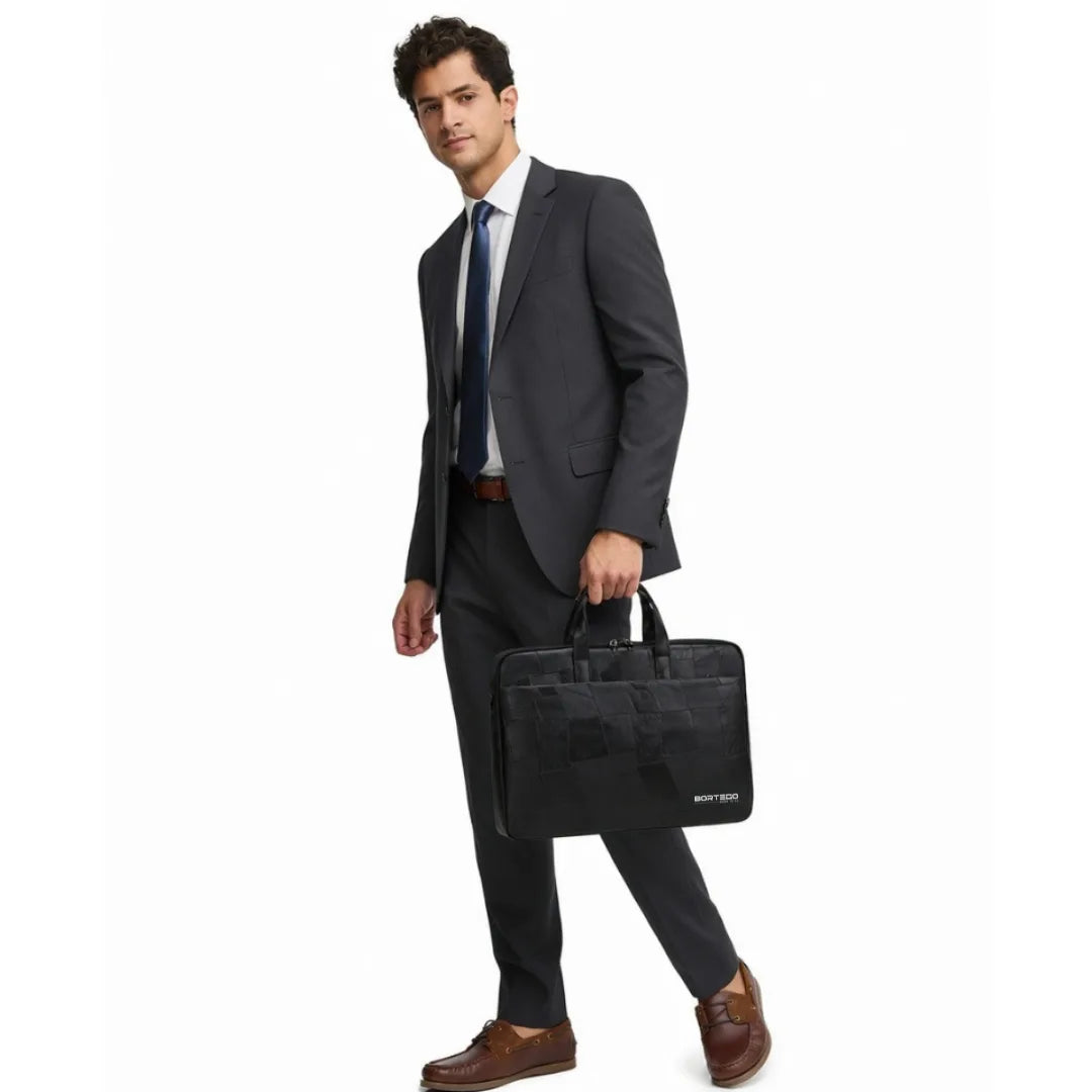 Vienna Elegant 15.6" Eco - Leather Laptop Bag – Black