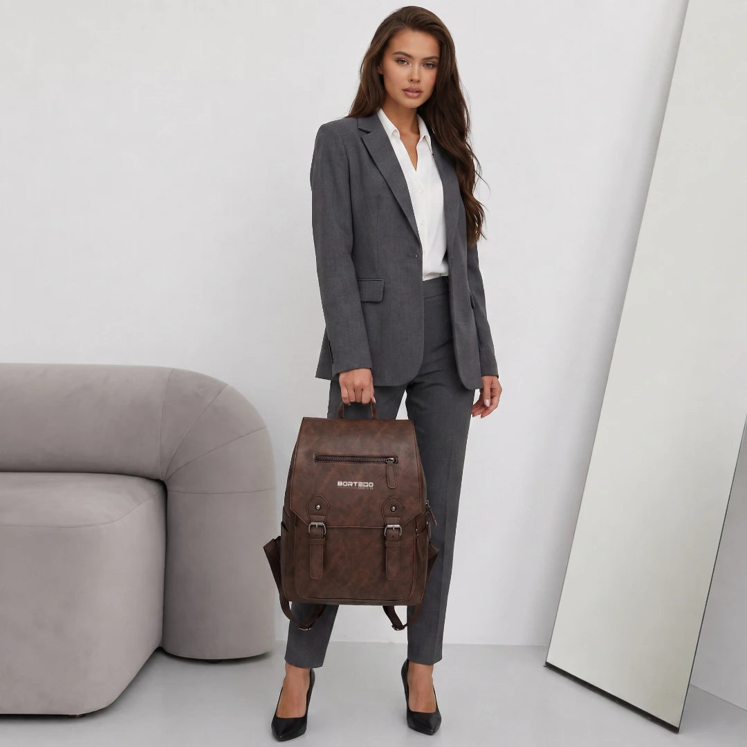 Vienna Core – Water-Resistant Eco-Leather Urban Backpack with 16” Laptop Compartment