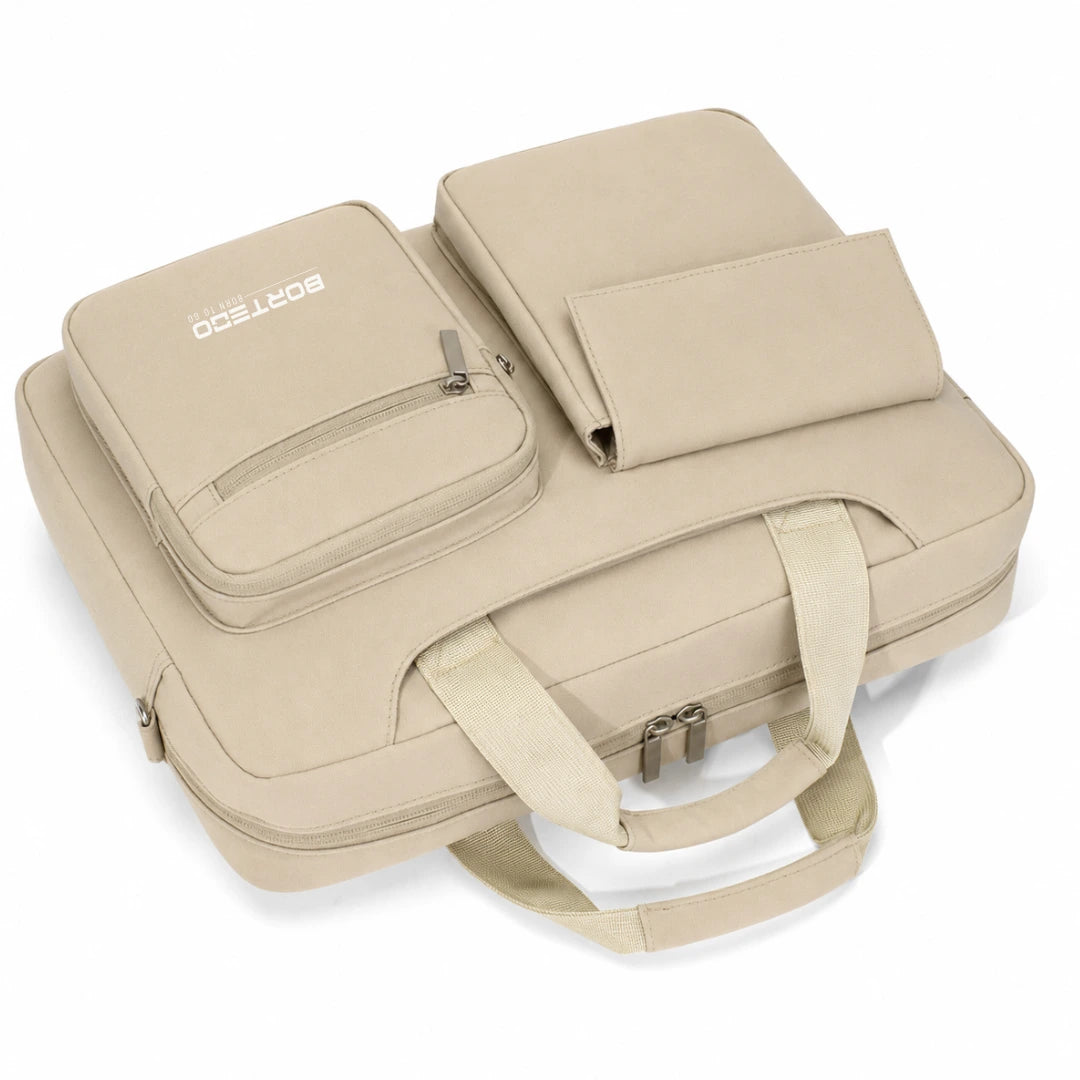 Granada Pro Beige – Organised Laptop Briefcase