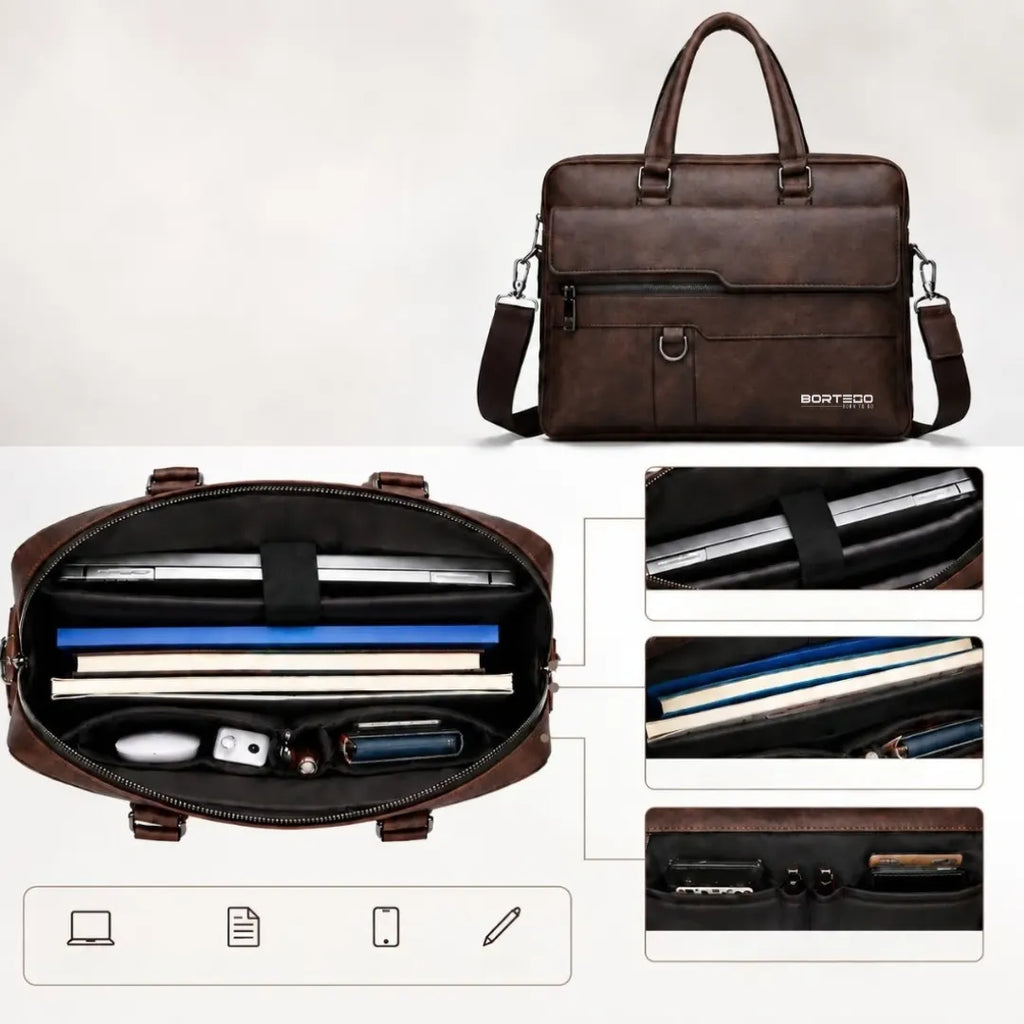 Bergen Style Dark Brown – Laptop Briefcase 15.6″