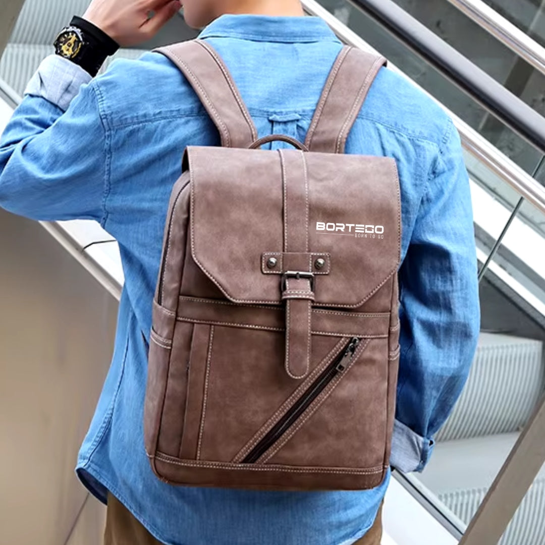 Vintage Leather Backpack Brown