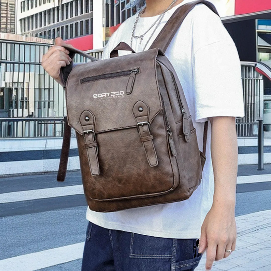 Vienna Core – Water-Resistant Eco-Leather Urban Backpack with 16” Laptop Compartment