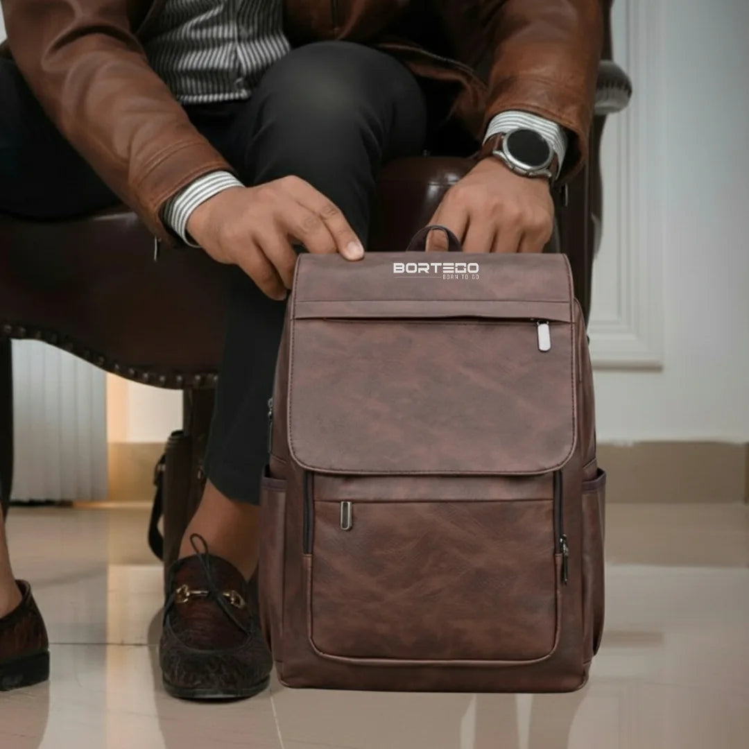 Valencia Pulse – Elegant Leather Backpack for Work and Laptop 15.6"