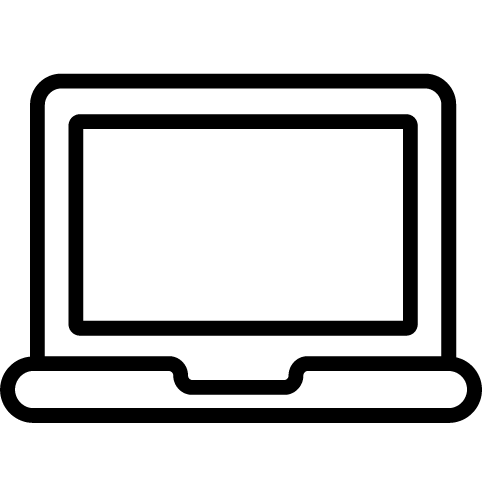 Outline of a laptop computer on a white background
