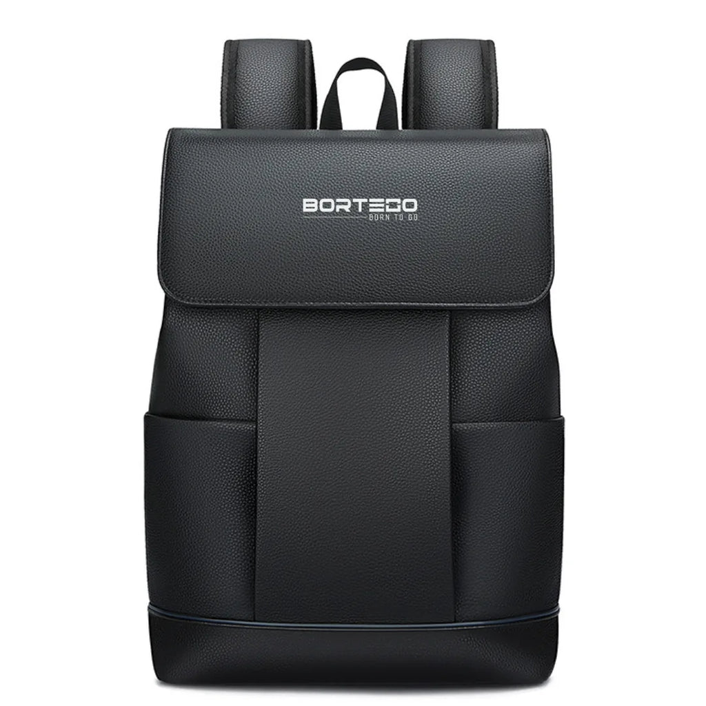 black leather backpack Bortego