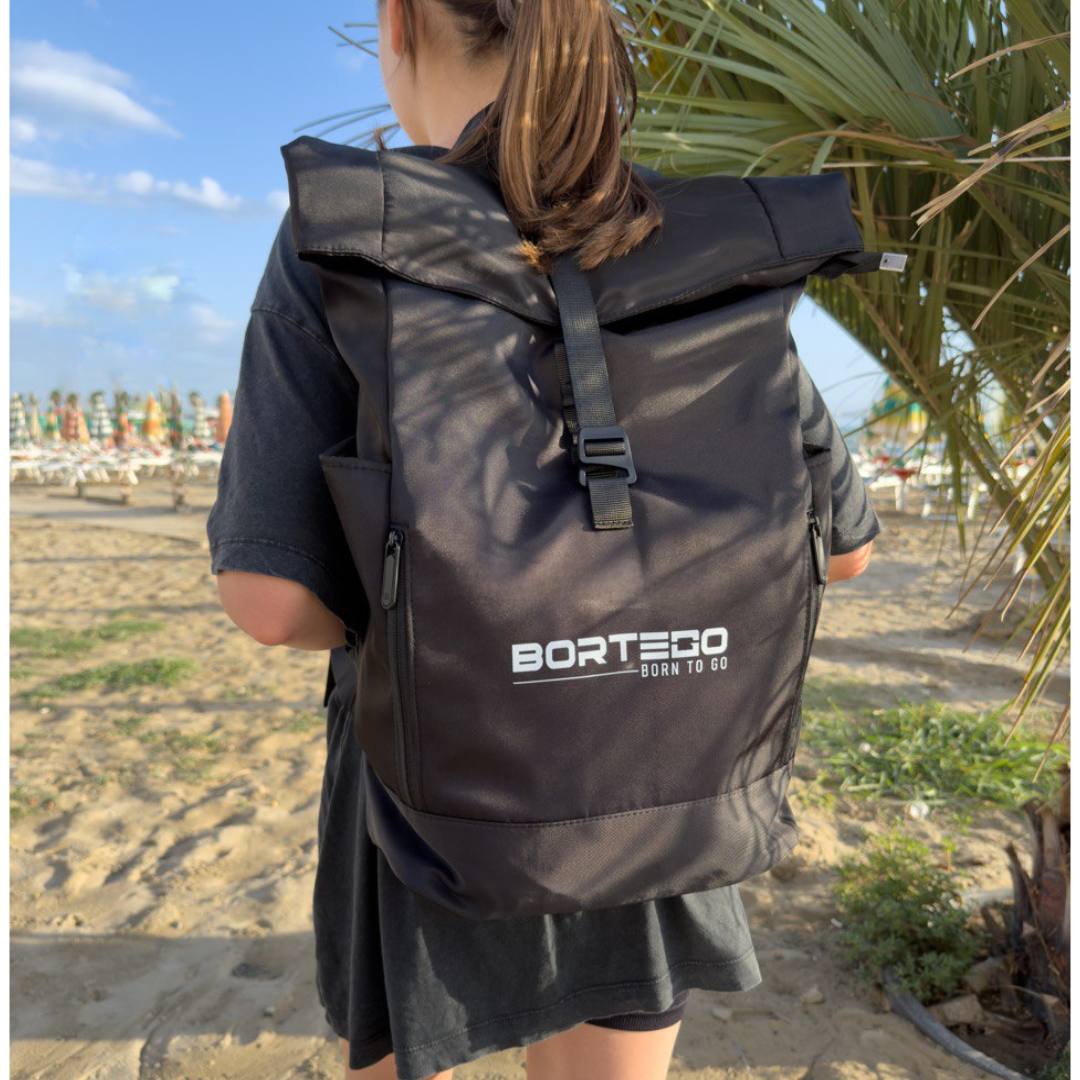 Rolltop-Rucksack Schwarz