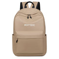 Beige backpack with 'Bortego' logo on a white background
