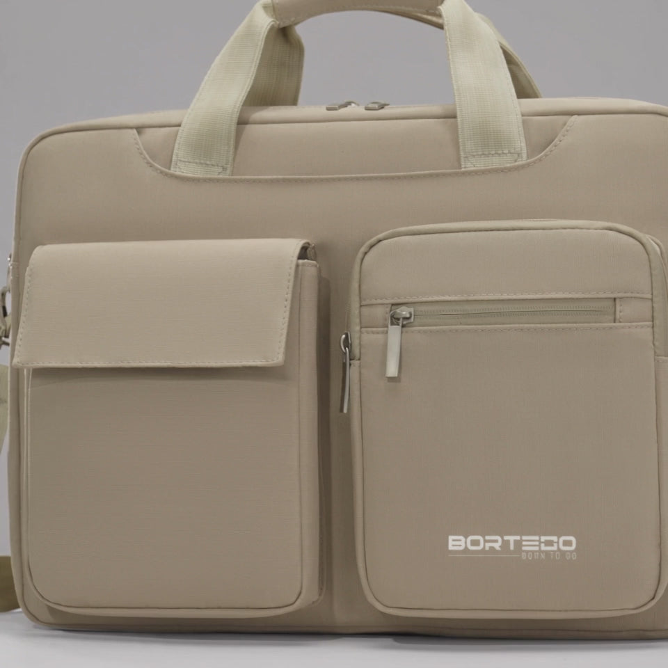 Granada Pro Beige – Organised Laptop Briefcase