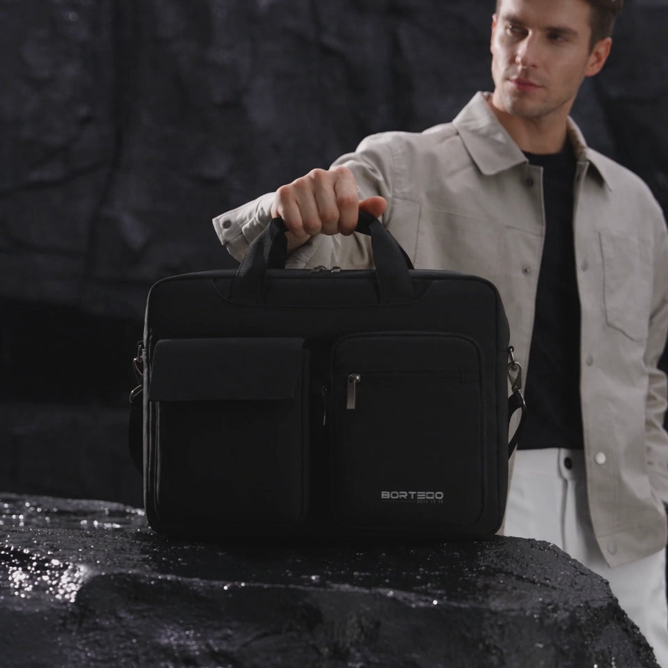 Granada Pro Black – Organised Laptop Briefcase 16.5″