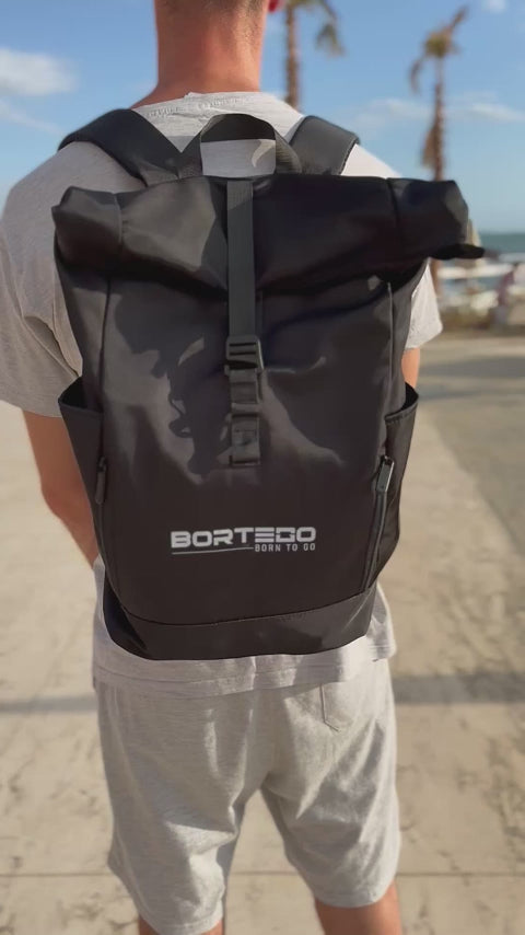 Roll-top Backpack Black