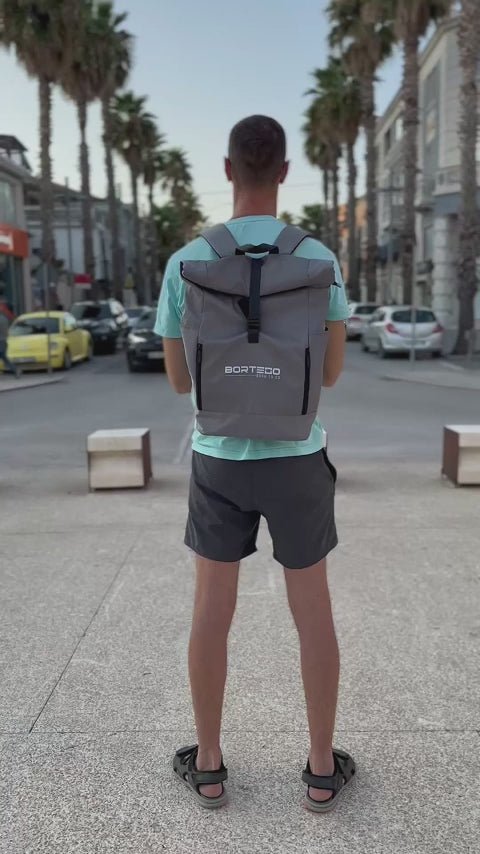 Roll-top backpack Gray