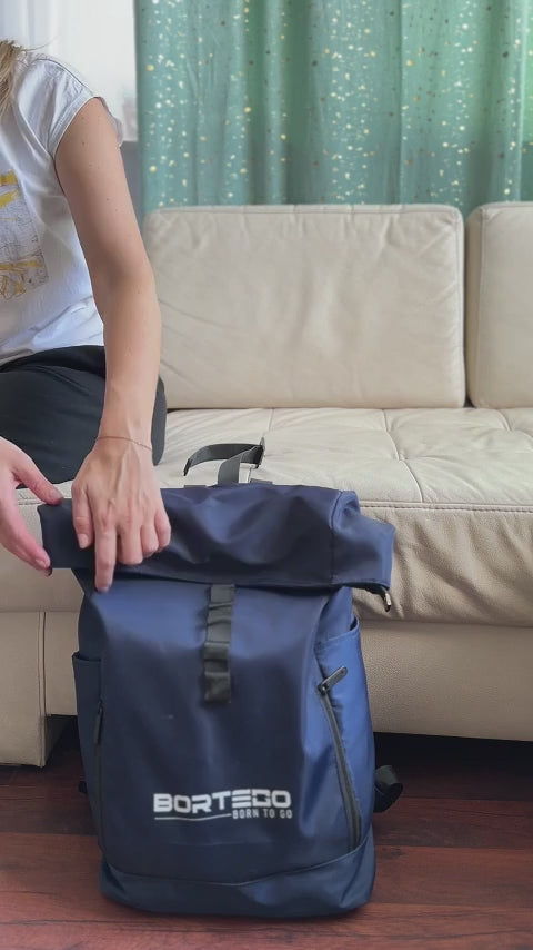Roll-top backpack Blue