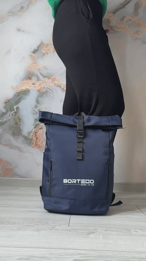 Roll-top backpack Blue