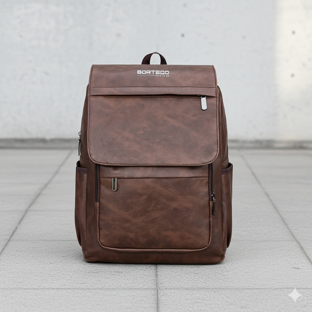 packing of the big eco leather backpack