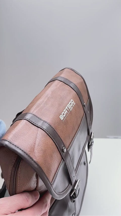 eco leather Bortego backpack with laptop compartment