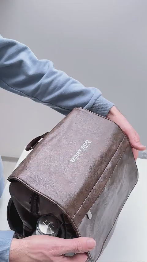 spacios space of the eco leather brown backpack