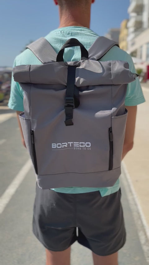 Roll-top backpack Gray