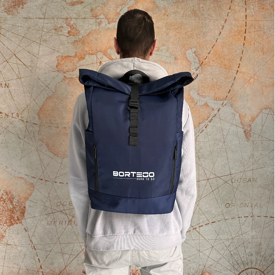 Roll-top backpack Blue