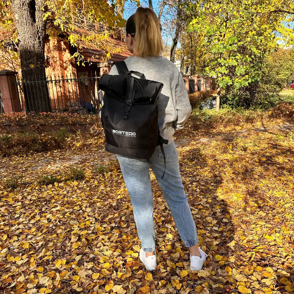 Roll-top Backpack Black