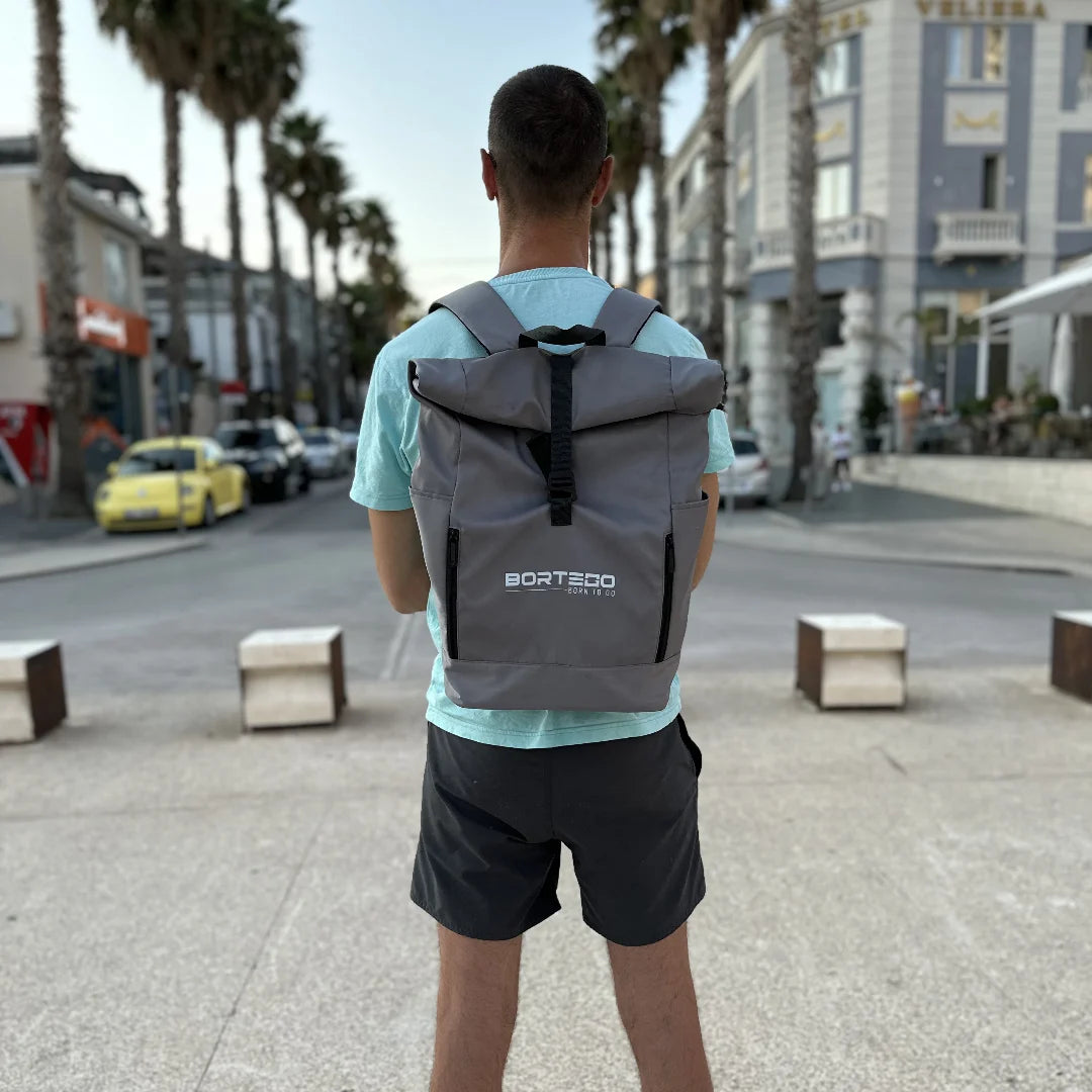 Roll-top backpack Gray
