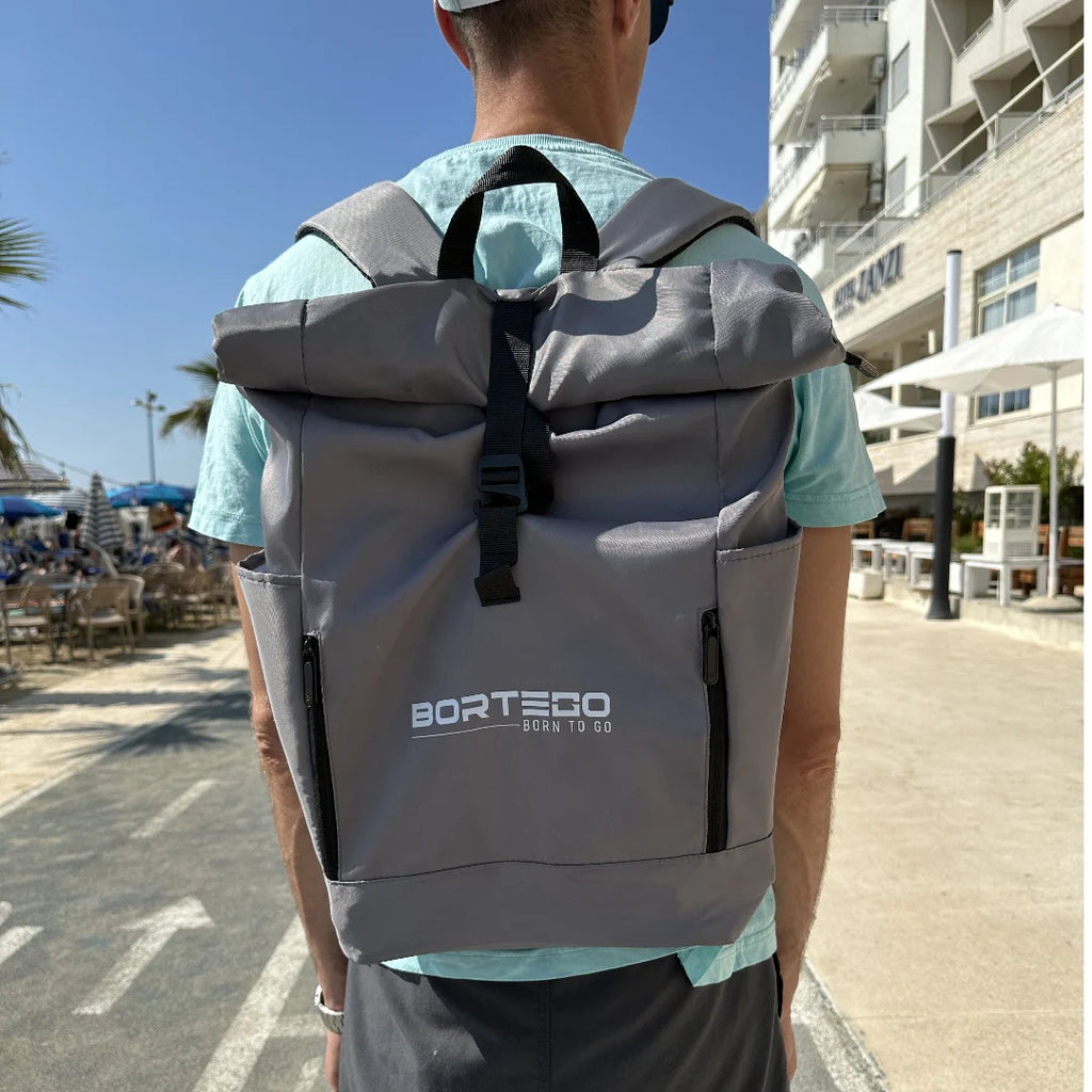 Roll-top backpack Gray
