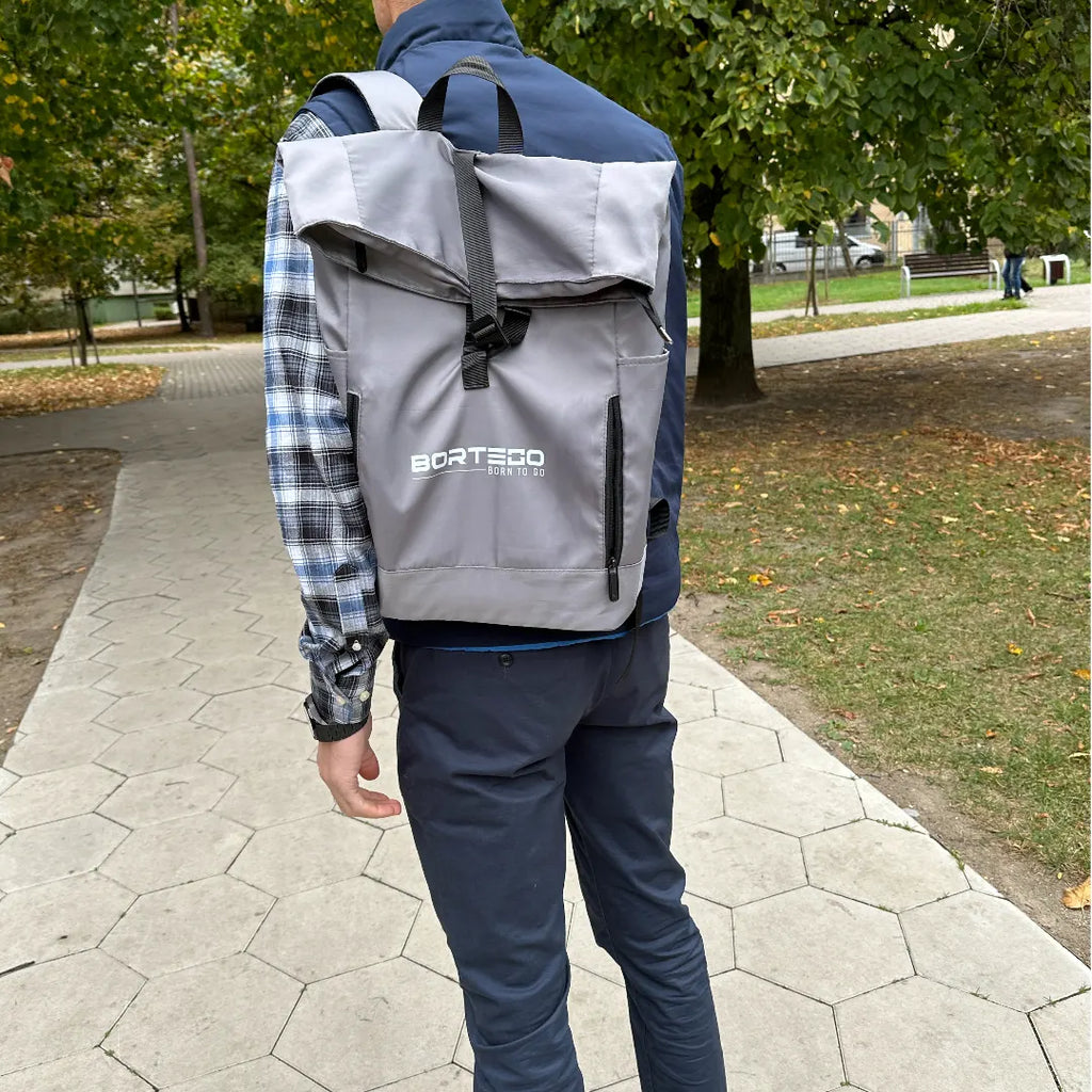 Roll-top backpack Gray