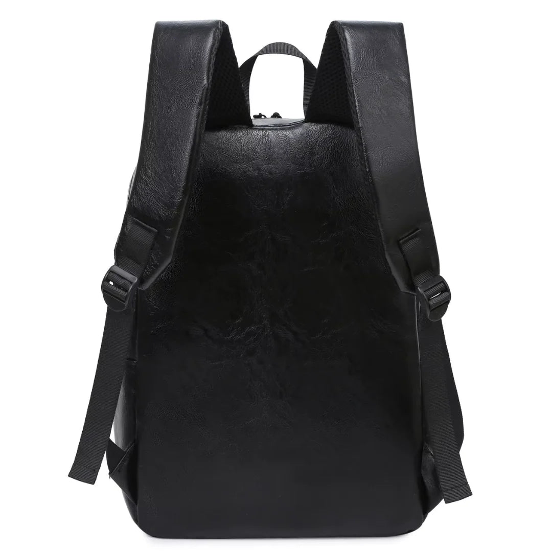 packshot of the Black Bortego backpack back vew