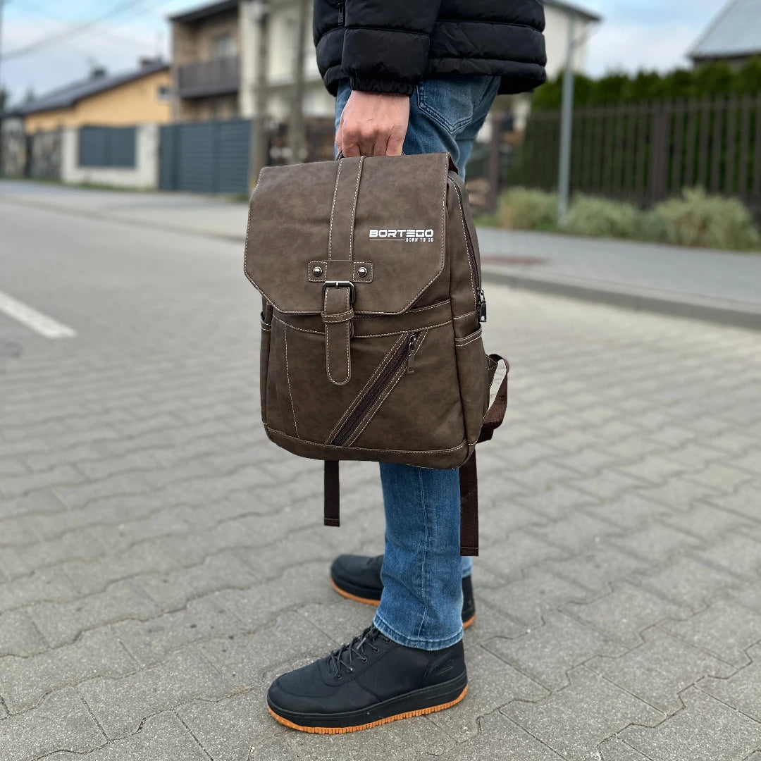 Vintage Leather Backpack Brown