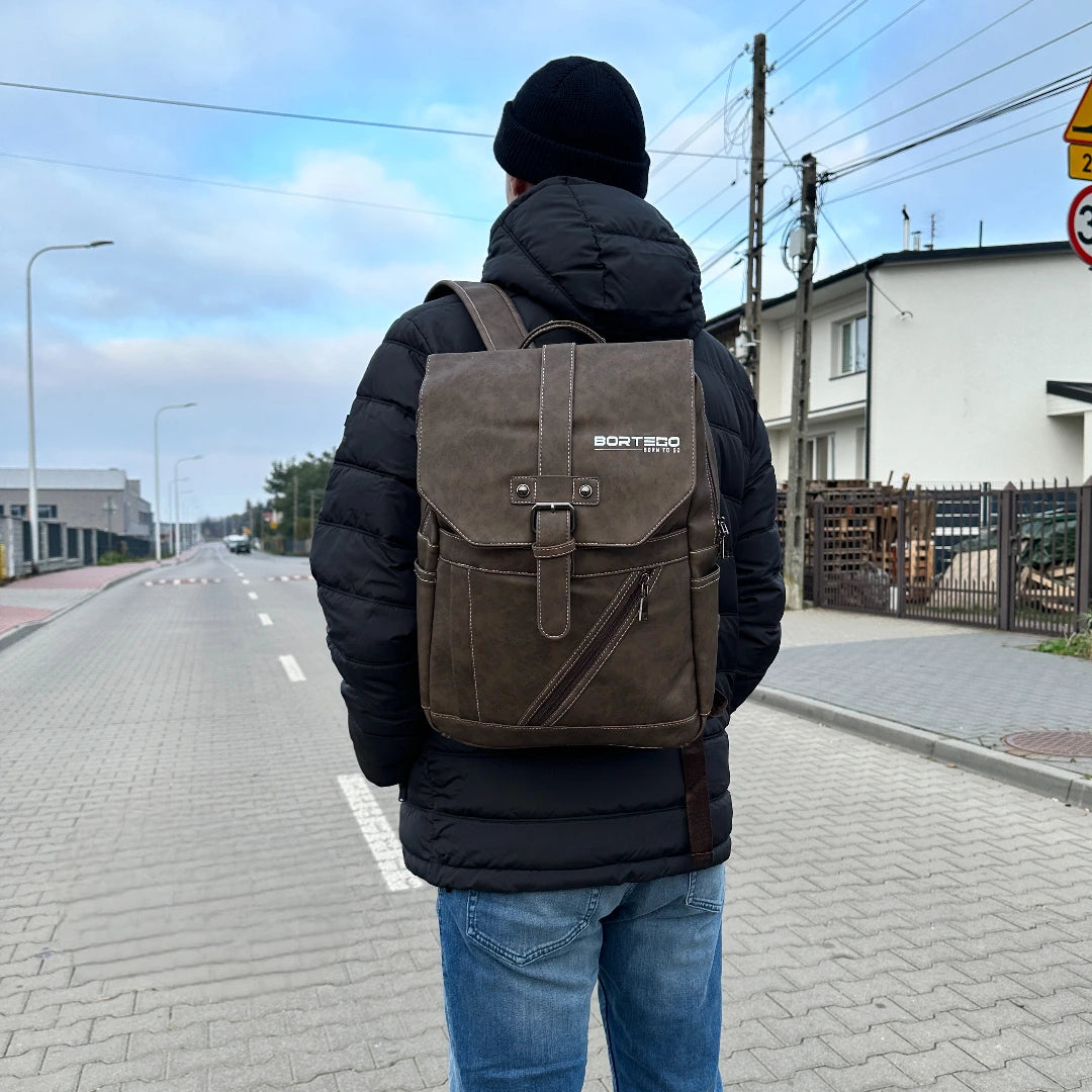 Vintage Leather Backpack Brown